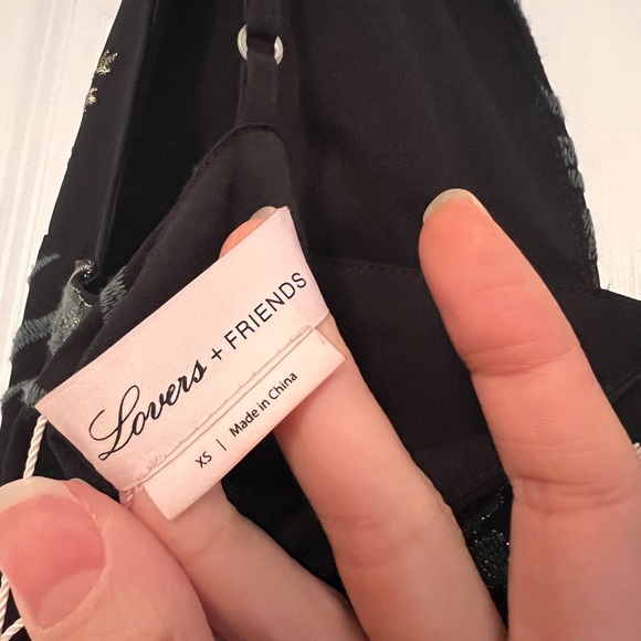 lovers and friends revolve ahamani gown black floral nwt size xs - Picture 5 of 6